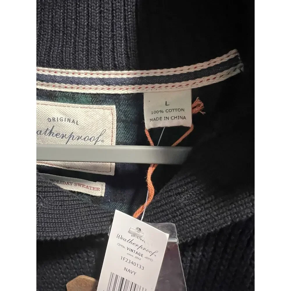 NEW Classic Weatherproof Vintage Navy Pullover Men’s Sweater Size L